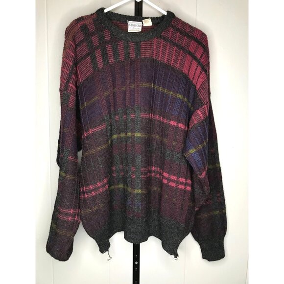 Vintage Giorgio di Firenze Cardigan Sweater Size XL Geometric Wool Made Italy - Picture 1 of 6